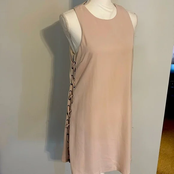 Lulus Blush Lace-Up Side Sleeveless Shift Dress Size Large - Picture 2 of 9